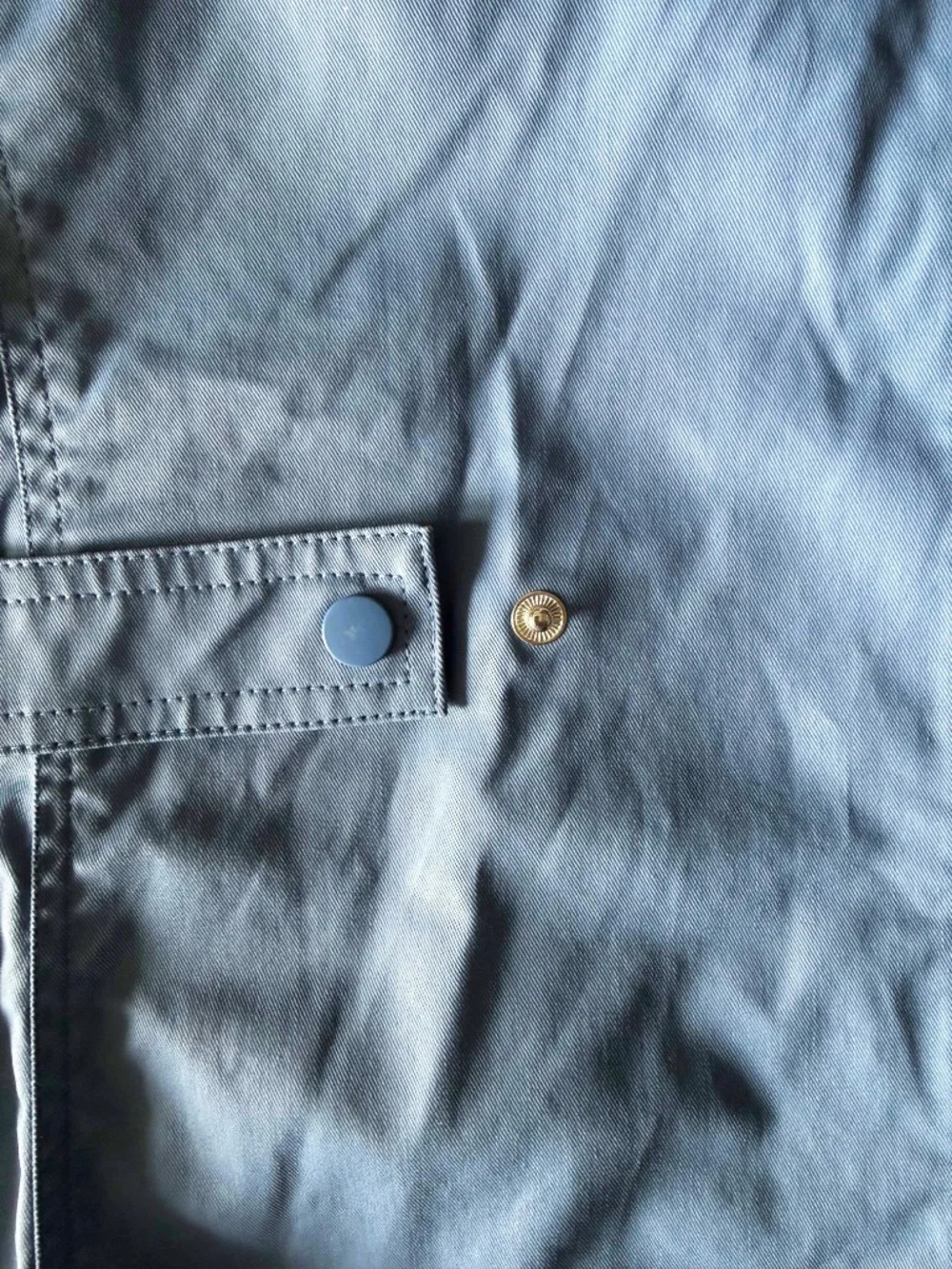 J Crew Barn Jacket Waxed Cotton Chore Coat Corduroy Collar Blue Women’s XL Tall
